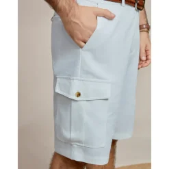 Men's Shorts Linen Shorts Summer Shorts Front Pocket Straight Leg Plain Comfort Breathable Knee Length Party Outdoor Casual Fashion Basic White