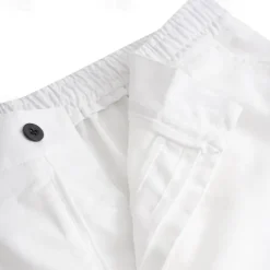 Men's Shorts Linen Shorts Summer Shorts Beach Shorts Buttons Pocket Elastic Waist Plain Comfort Breathable Short Casual Daily Holiday Fashion Classic Style White Khaki