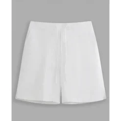 Men's Shorts Linen Shorts Summer Shorts Split Front Pocket Straight Leg Plain Comfort Breathable Knee Length Party Outdoor Casual Fashion Basic Black White