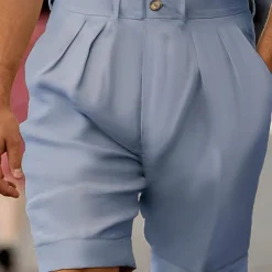 Men's Shorts Linen Shorts Dress Shorts Summer Shorts Beach Shorts Plain Breathable Soft Short Casual Daily Holiday Fashion Streetwear Black White Inelastic