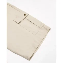 Men's Shorts Linen Shorts Summer Shorts Front Pocket Straight Leg Plain Comfort Breathable Knee Length Party Outdoor Casual Fashion Basic White Khaki
