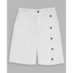 Men's Shorts Linen Shorts Summer Shorts Pocket Side Button Straight Leg Solid Color Comfort Breathable Knee Length Casual Daily Vacation Fashion White Green Inelastic