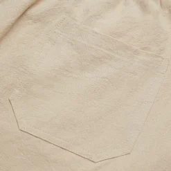 Men's Shorts Linen Shorts Summer Shorts Pocket Drawstring Elastic Waist Plain Comfort Breathable Short Casual Daily Holiday Fashion Classic Style Black White