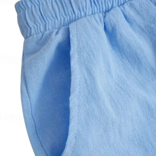 Men's Shorts Linen Shorts Summer Shorts Pocket Drawstring Elastic Waist Plain Comfort Breathable Short Casual Daily Holiday Fashion Classic Style Light Khaki Black