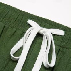 Men's Shorts Linen Shorts Summer Shorts Pocket Drawstring Elastic Waist Plain Comfort Breathable Short Casual Daily Holiday Fashion Classic Style Black White