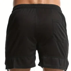 Men's Shorts Sports Going out Weekend Running Casual Drawstring Elastic Waist Plain Knee Length Gymnatics Activewear Wine Red Black Micro-elastic