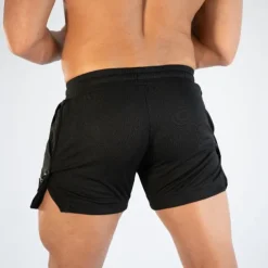 Men's Shorts Sports Going out Weekend Running Casual Drawstring Elastic Waist Plain Knee Length Gymnatics Activewear Lake blue Wine Red Micro-elastic