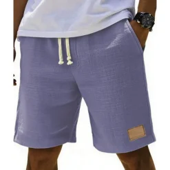 Men's Shorts Summer Shorts Beach Shorts Pocket Elastic Waist Drawstring Plain Comfort Breathable Short Vacation Holiday Beach Hawaiian Boho Black White