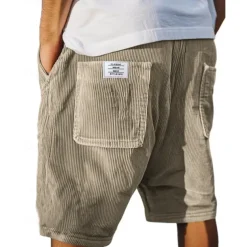 Men's Shorts Summer Shorts Casual Shorts Corduroy Shorts Pocket Drawstring Elastic Waist Plain Comfort Breathable Short Outdoor Vacation Sport Casual Black White