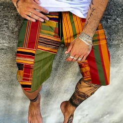 Men's Shorts Summer Shorts Beach Shorts Elastic Waist Print Graphic Prints Outdoor Knee Length Daily Beach Hawaiian Designer 1 2 Micro-elastic