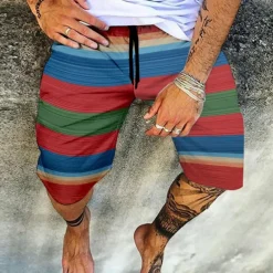 Men's Shorts Summer Shorts Beach Shorts Elastic Waist Print Graphic Prints Outdoor Knee Length Daily Beach Hawaiian Designer 1 2 Micro-elastic