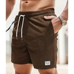 Men's Shorts Summer Shorts Casual Shorts Pocket Drawstring Elastic Waist Plain Comfort Breathable Short Outdoor Vacation Sport Casual Black White