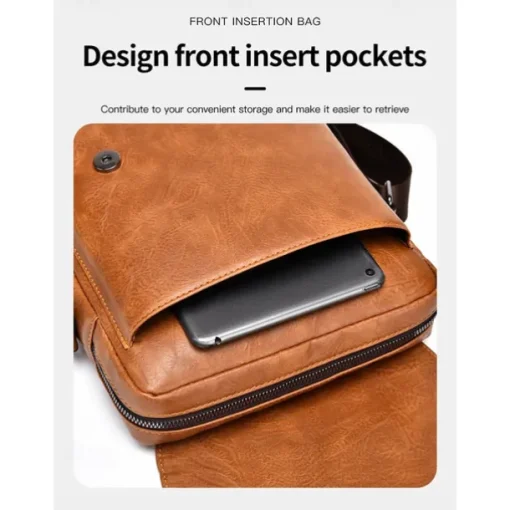 Men's Shoulder Bag Messenger Bag Crossbody Bag Shoulder Bags PU Leather Office Casual Casual Daily Zipper Multiple pockets Large Capacity Waterproof Durable Solid Color Color rubbing Black Brown
