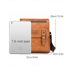 Men's Shoulder Bag Messenger Bag Crossbody Bag Shoulder Bags PU Leather Office Casual Casual Daily Zipper Multiple pockets Large Capacity Waterproof Durable Solid Color Color rubbing Black Brown