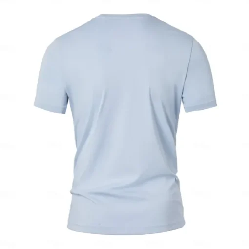 Men's Silk Cotton Blend Antibacterial UV Protection T Shirt Crew Neck School Training Short Sleeve Crewneck Clothing Apparel Knitwear Vacation Vintage Neutral