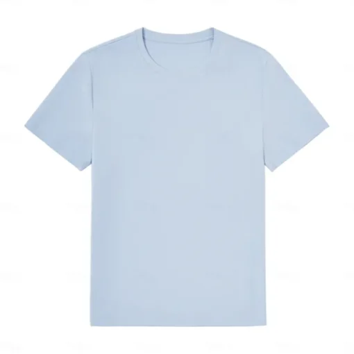 Men's Silk Cotton Blend Antibacterial UV Protection T Shirt Crew Neck School Training Short Sleeve Crewneck Clothing Apparel Knitwear Vacation Vintage Neutral