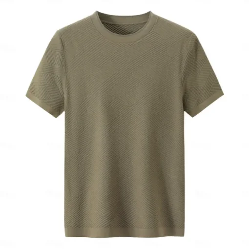 Men's Silk Linen Cotton Crew Neck Knit T Shirt School Training Twisted Clothing Apparel Knitwear Vacation Vintage Neutral