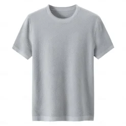 Men's Silk Linen Cotton Crew Neck Knit T Shirt School Training Twisted Clothing Apparel Knitwear Vacation Vintage Neutral