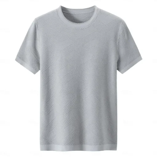 Men's Silk Linen Cotton Crew Neck Knit T Shirt School Training Twisted Clothing Apparel Knitwear Vacation Vintage Neutral