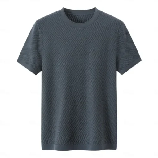 Men's Silk Linen Cotton Crew Neck Knit T Shirt School Training Twisted Clothing Apparel Knitwear Vacation Vintage Neutral