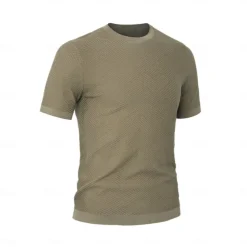 Men's Silk Linen Cotton Crew Neck Knit T Shirt School Training Twisted Clothing Apparel Knitwear Vacation Vintage Neutral