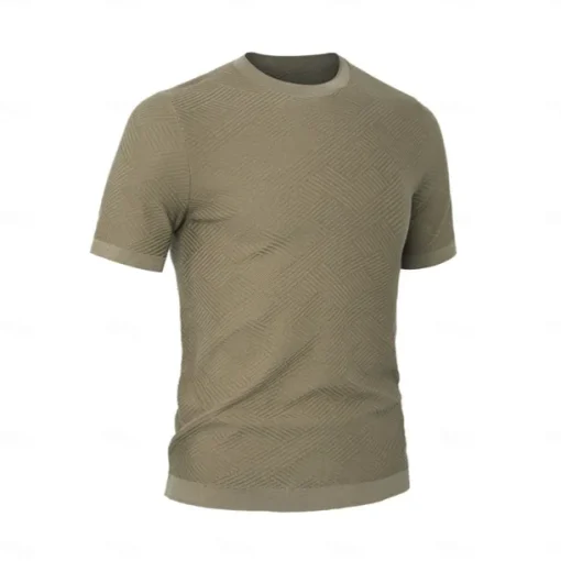 Men's Silk Linen Cotton Crew Neck Knit T Shirt School Training Twisted Clothing Apparel Knitwear Vacation Vintage Neutral