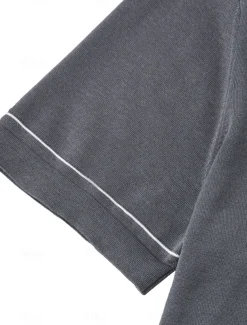 Men's Silk Linen Cotton T Shirt Short Sleeve Crew Neck Summer Solid Color Daily Casual Daily Leisure Color Block Vacation Causal Casual Dark Gray Black White Top Tee for Men