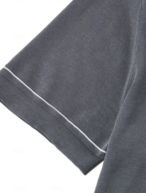 Men's Silk Linen Cotton T Shirt Short Sleeve Crew Neck Summer Solid Color Daily Casual Daily Leisure Color Block Vacation Causal Casual Dark Gray Black White Top Tee for Men