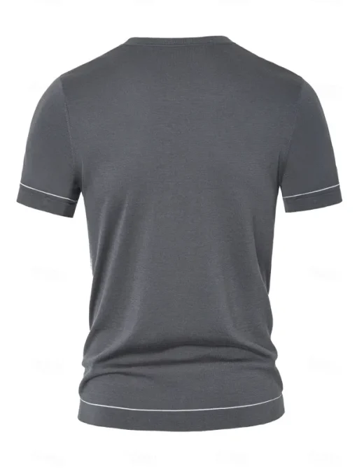 Men's Silk Linen Cotton T Shirt Short Sleeve Crew Neck Summer Solid Color Daily Casual Daily Leisure Color Block Vacation Causal Casual Dark Gray Black White Top Tee for Men
