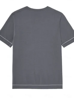 Men's Silk Linen Cotton T Shirt Short Sleeve Crew Neck Summer Solid Color Daily Casual Daily Leisure Color Block Vacation Causal Casual Dark Gray Black White Top Tee for Men