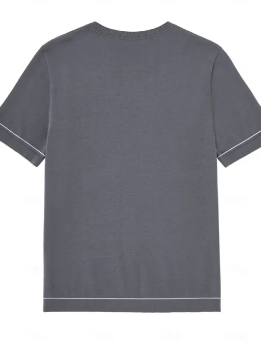 Men's Silk Linen Cotton T Shirt Short Sleeve Crew Neck Summer Solid Color Daily Casual Daily Leisure Color Block Vacation Causal Casual Dark Gray Black White Top Tee for Men