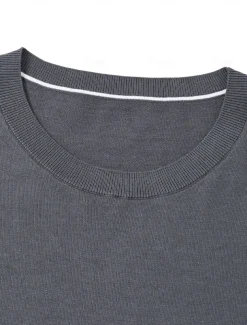 Men's Silk Linen Cotton T Shirt Short Sleeve Crew Neck Summer Solid Color Daily Casual Daily Leisure Color Block Vacation Causal Casual Dark Gray Black White Top Tee for Men