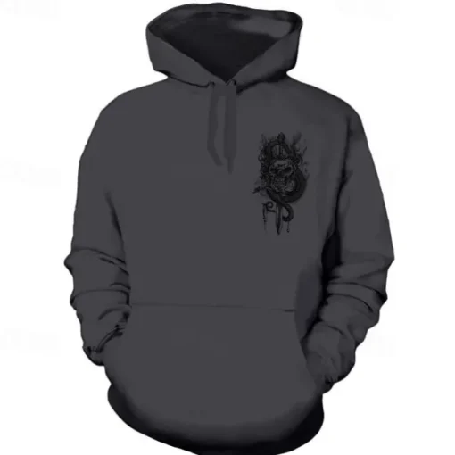 Men's Skeleton Snake Hoodie Hoodies Sweatshirt Punk Gothic Long Sleeve Hooded Party Holiday Streetwear Black White Print Front Pocket Spring & Fall Designer