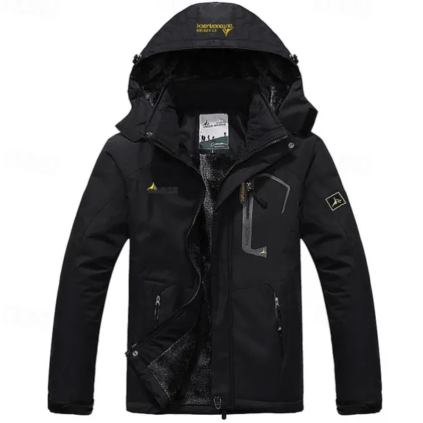 Men's Ski Jacket Gorpcore Softshell Fleece Jacket Waterproof Rain Jacket Winter Outdoor Thermal Warm Windproof Windbreaker Trench Coat Top Outerwear Skiing Camping Hiking Casual Denim Blue Red Green