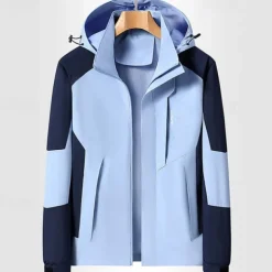 Men's Ski Jacket Outdoor Color Block Waterproof Windproof Hoodie Snow Coat Ski Coat Traveling Black Yellow Blue Khaki