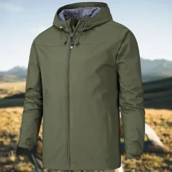 Men's Ski Jacket Outdoor Waterproof Windproof Hoodie Snow Coat Ski Coat Traveling Black Army Green Blue Dark Blue