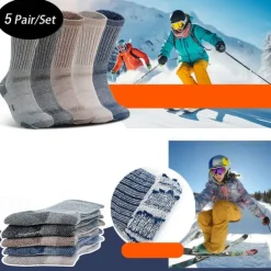 Men's Ski Socks Outdoor Winter Anti-Slip Thermal Warm Crew Socks for Camping / Hiking Snowboarding Winter Sports