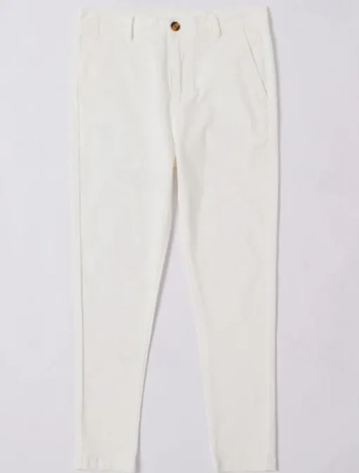 Men's Skinny Trousers Chinos Chino Pants Casual Pants Pocket Plain Comfort Soft Full Length Outdoor Daily Going out Fashion Streetwear Black White Micro-elastic
