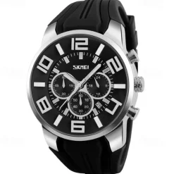 Mens Skmei Stop Watch Luxury Watches Silicone Strap Casual Watches For Men Waterproof Quartz 9128 Clock