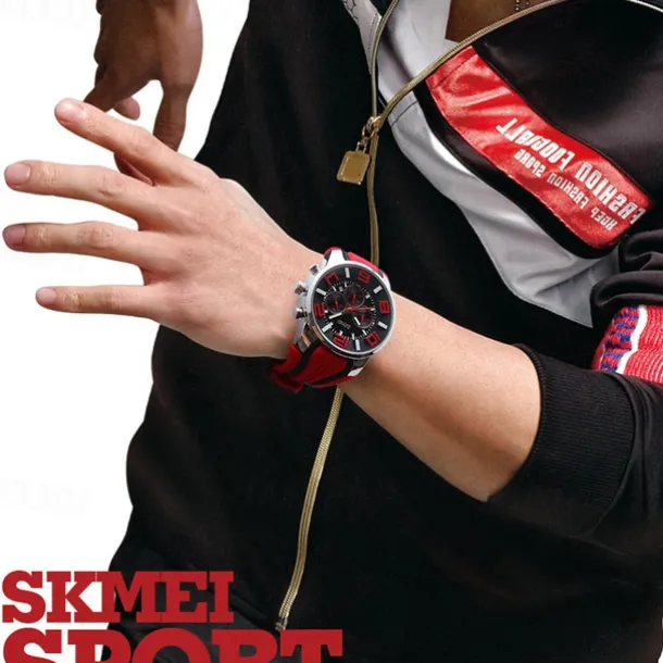 Mens Skmei Stop Watch Luxury Watches Silicone Strap Casual Watches For Men Waterproof Quartz 9128 Clock