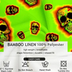 Men's Skull Halloween Costumes Beach Shirt Summer Hawaiian Shirt Button Up Shirt Short Sleeves Shirt Collared Shirts Hawaiian Vacation Daily Red Fuchsia Green S M L