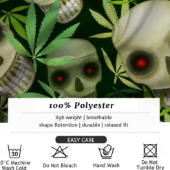 Men's Skull Halloween Costumes Button Up Shirt Short Sleeve Hawaiian Casual Vacation Party Evening Wear Daily Summer Collared Shirts Button Up 3D Print Green