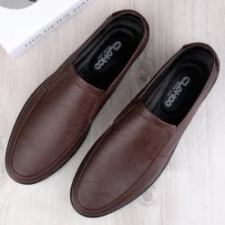 Men's Slip-On Faux Leather Loafers with Lightweight Sole – Comfortable and Stylish for Business, Casual and Daily Wear