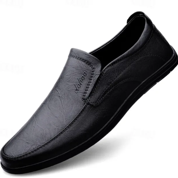Men's Slip-On Faux Leather Loafers with Lightweight Sole – Comfortable and Stylish for Business, Casual and Daily Wear