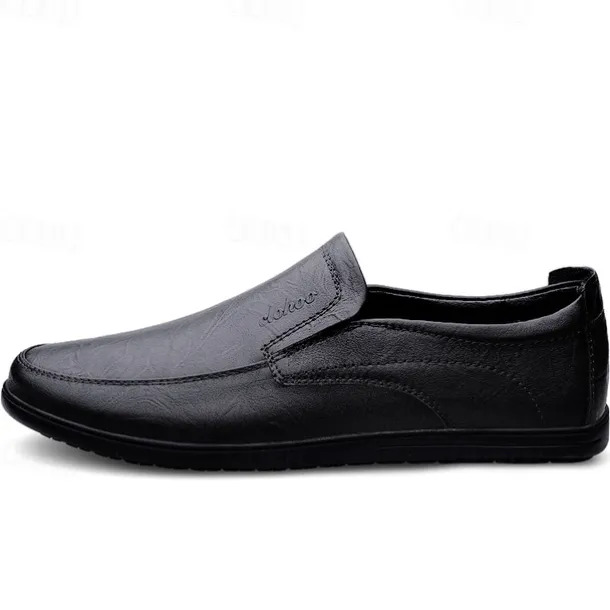 Men's Slip-On Faux Leather Loafers with Lightweight Sole – Comfortable and Stylish for Business, Casual and Daily Wear