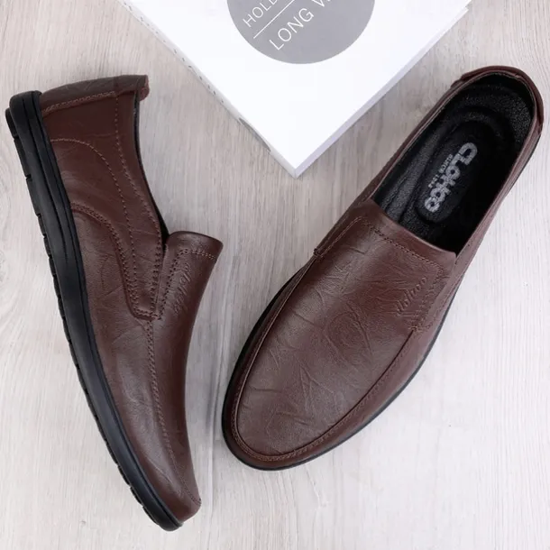 Men's Slip-On Faux Leather Loafers with Lightweight Sole – Comfortable and Stylish for Business, Casual and Daily Wear