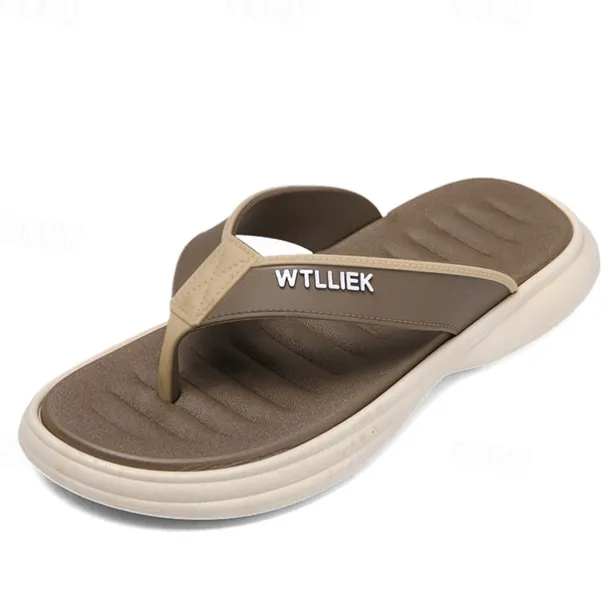 Men's Slippers & Flip-Flops Flat Sandals Flip-Flops Walking Casual Beach Daily EVA Breathable Black Blue Khaki Summer