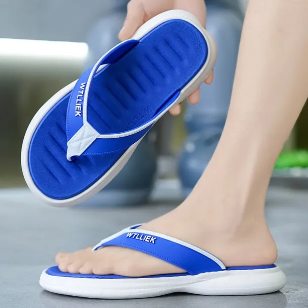 Men's Slippers & Flip-Flops Flat Sandals Flip-Flops Walking Casual Beach Daily EVA Breathable Black Blue Khaki Summer