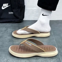 Men's Slippers & Flip-Flops Flat Sandals Flip-Flops Walking Casual Beach Daily EVA Breathable Black Blue Khaki Summer