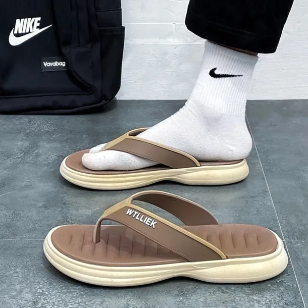 Men's Slippers & Flip-Flops Flat Sandals Flip-Flops Walking Casual Beach Daily EVA Breathable Black Blue Khaki Summer